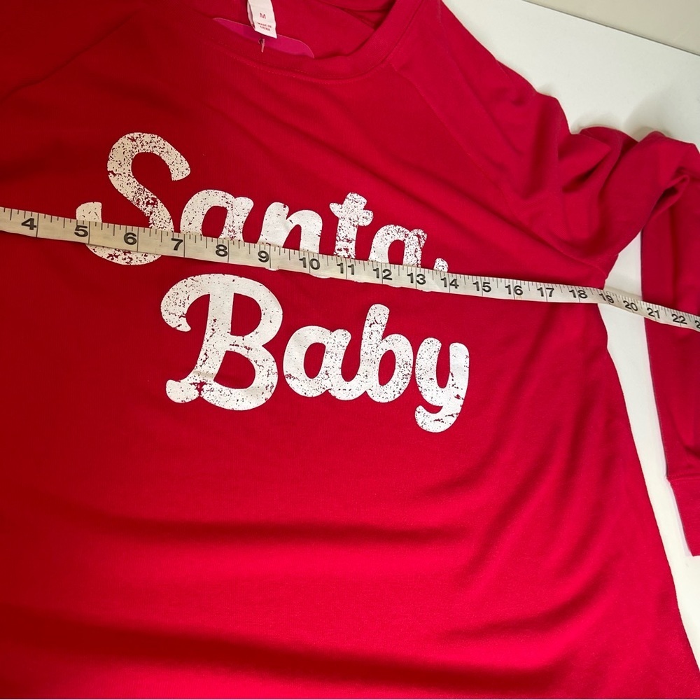 Isabel Maternity Womens Red Santa Baby Christmas Holiday Sweatshirt - Picture 7 of 9